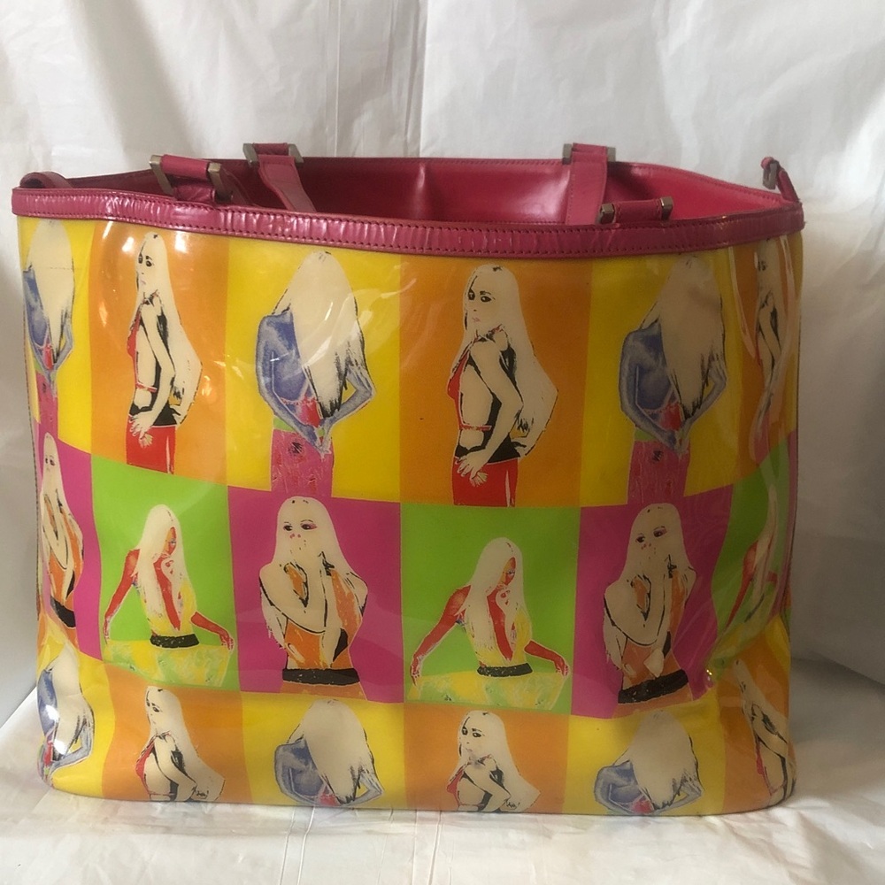 Versace Call Me Donatella patent tote big & RATE quite good condition 15” L x 12
